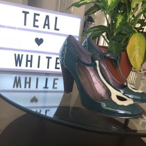 Teal & White Heels
